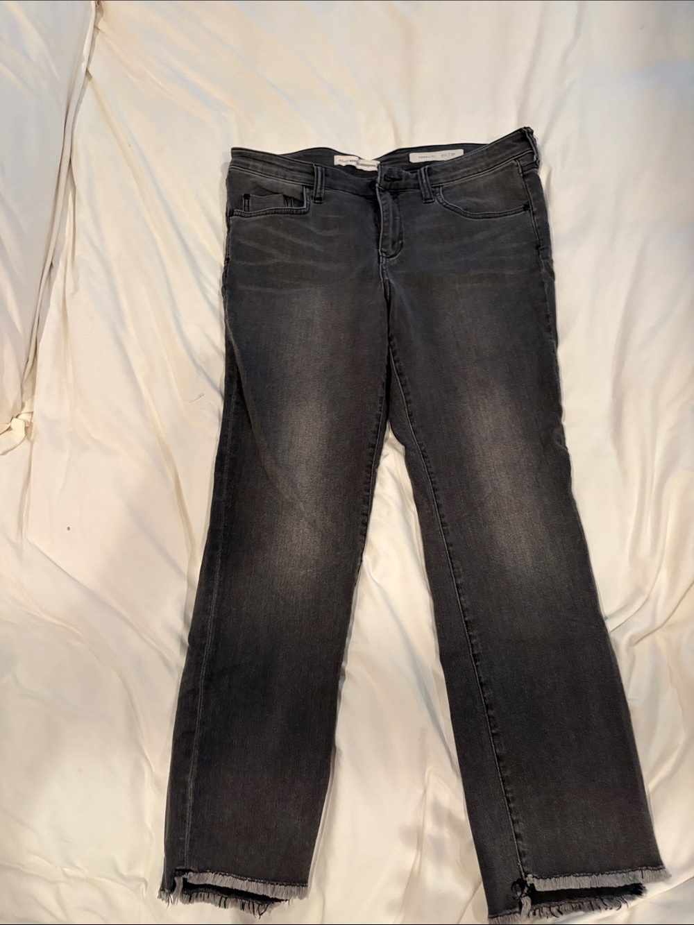 Women's Grey Straight Leg Jeans - Dark Grey Pilcro brand